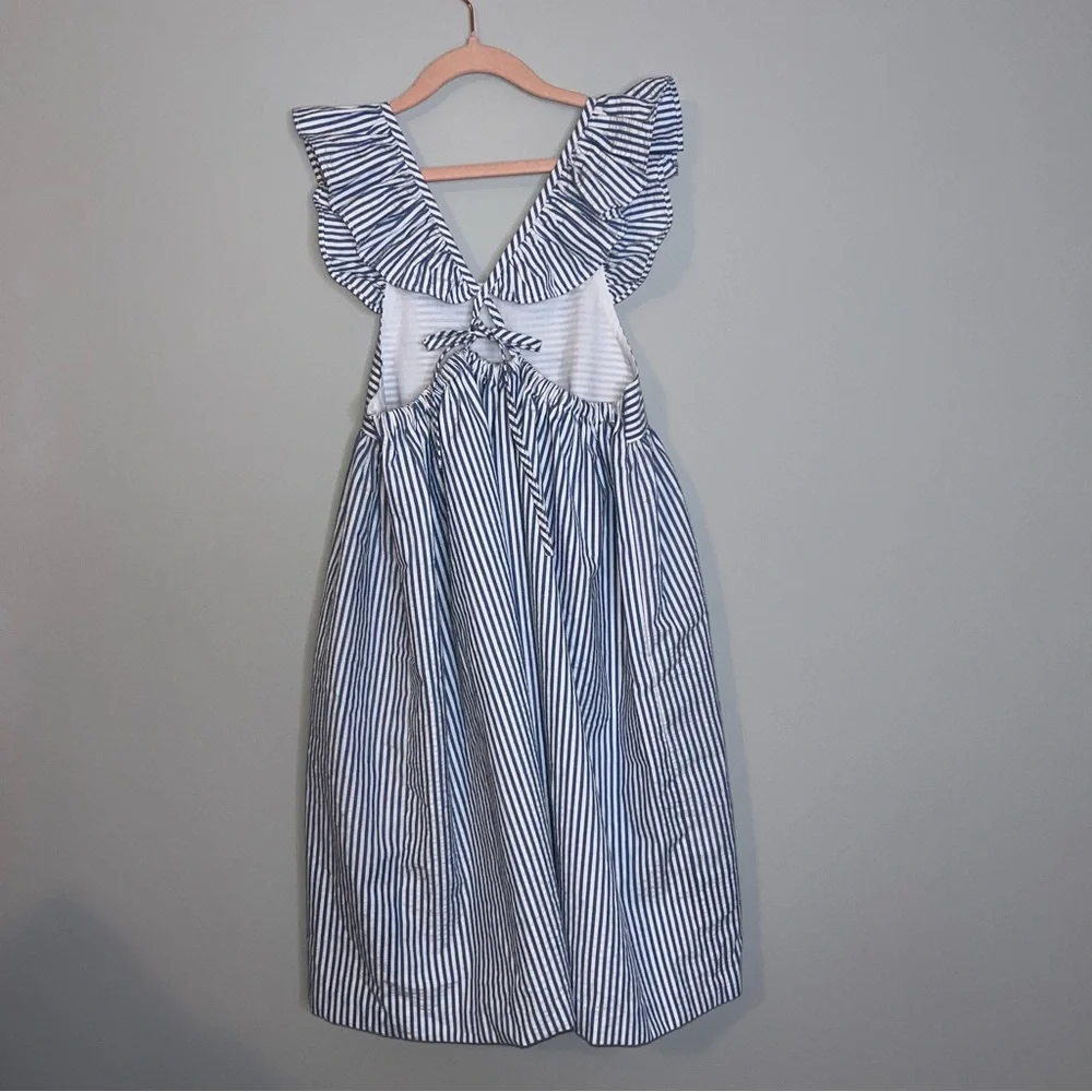 Kelly's Kids Blue and White Ruffled Sundress